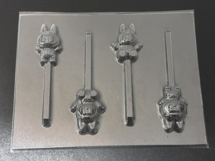 596sp Small La Monster Doll Chocolate or Hard Candy Lollipop Mold